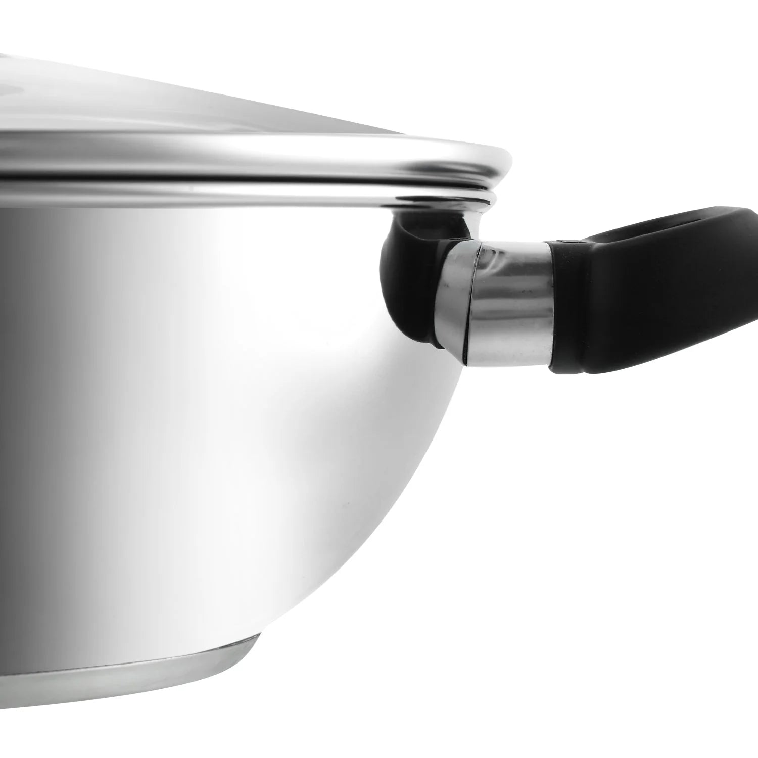 Vinod Deluxe Stainless Steel Kadai with Glass Lid - Versatile Indian Cookware