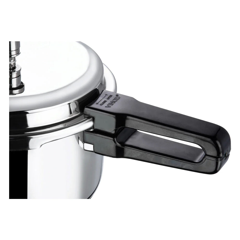 Close-up of a pressure cooker lid and Handle