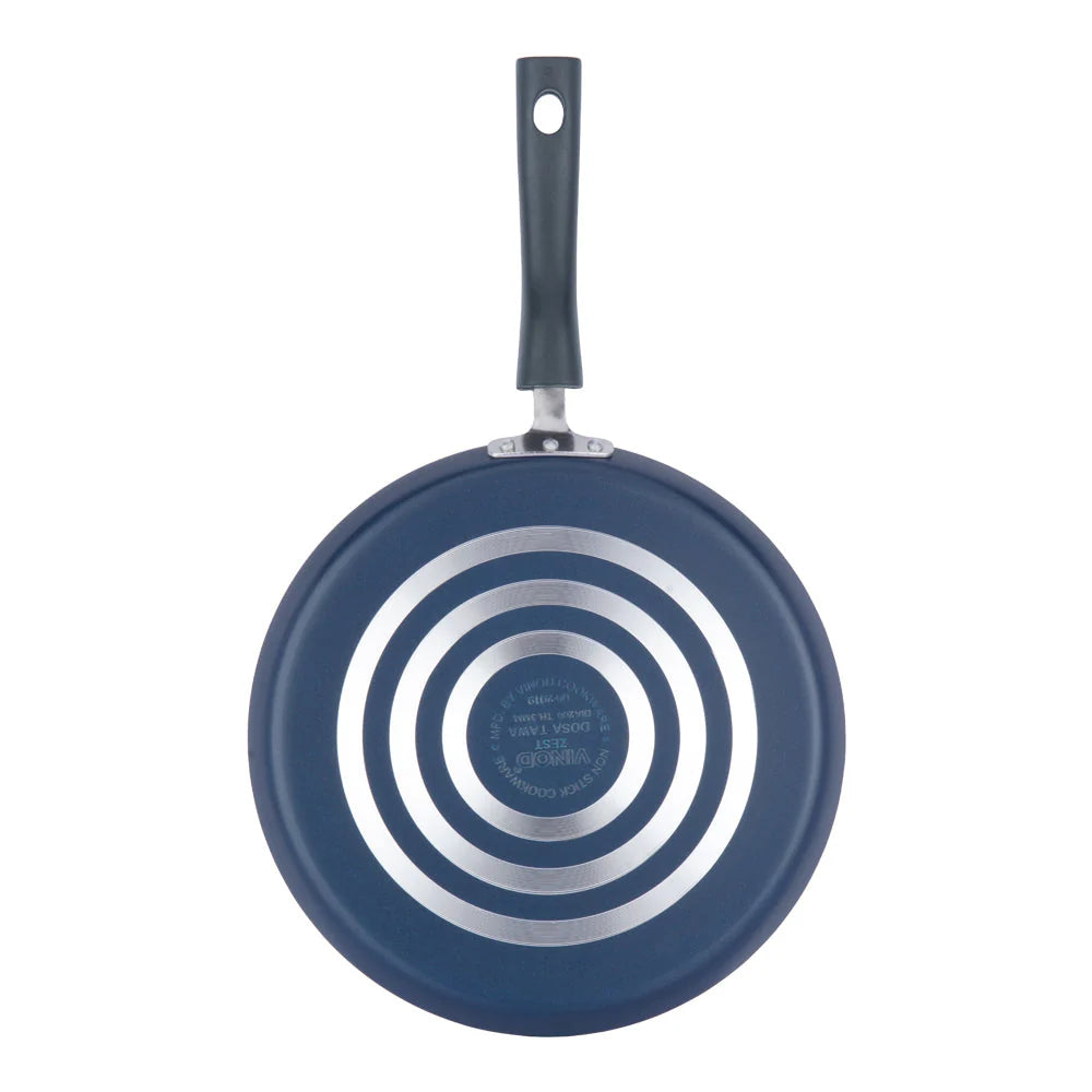 Vinod 28 cm Non stick Dosa Tawa bottom with Vinod Branding on it