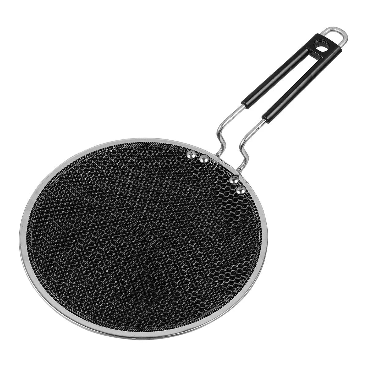 Vinod Platinum Triply Stainless Steel SAS Pro Concave Tawa 25 cm with stick-free ridged texture, induction and gas compatible