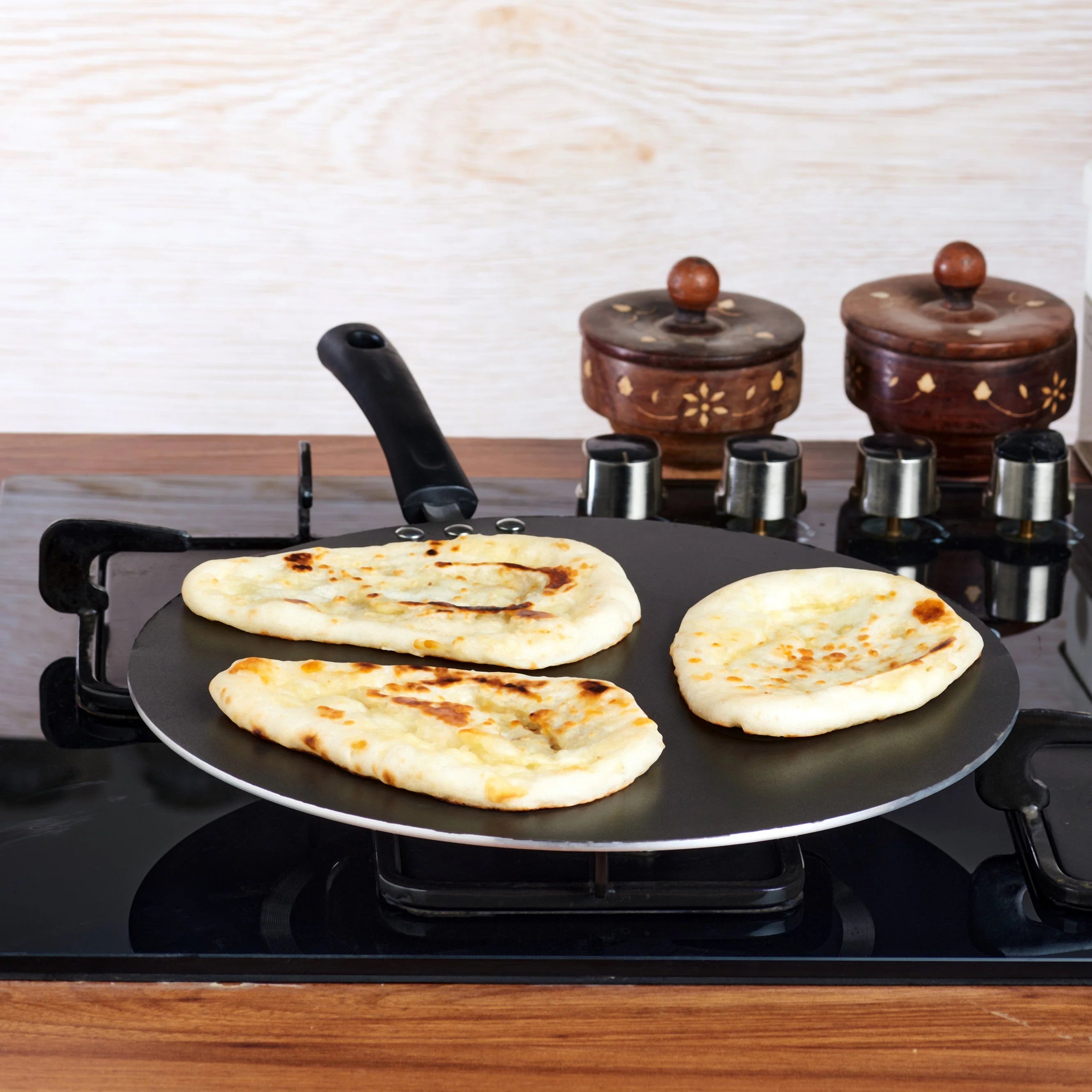 Bread making on Vinod Non-Stick Flat Multi Tawa 30cm