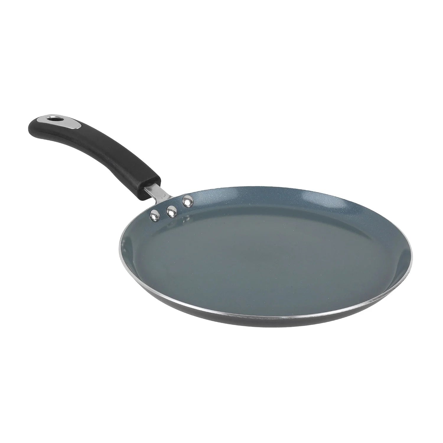 Side view of Vinod Zest Ceramica Dosa Tawa showing ergonomic heat-resistant handle design and premium ceramic non-stick coating surface